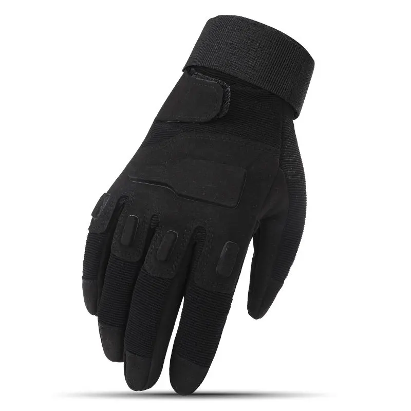 Тактические перчатки военные спецназ страйкбол перчатки для мужчин армейская полиция для стрельбы на открытом воздухе альпинистские боевые Пейнтбольные полуполные перчатки - Цвет: Черный
