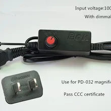 PD-032 аксессуары адаптер питания Лупа в коробке 127 мм Дополнительные линзы источник света Расширенный мягкий стержень 100 мм+ 200 мм аксессуары для освещения