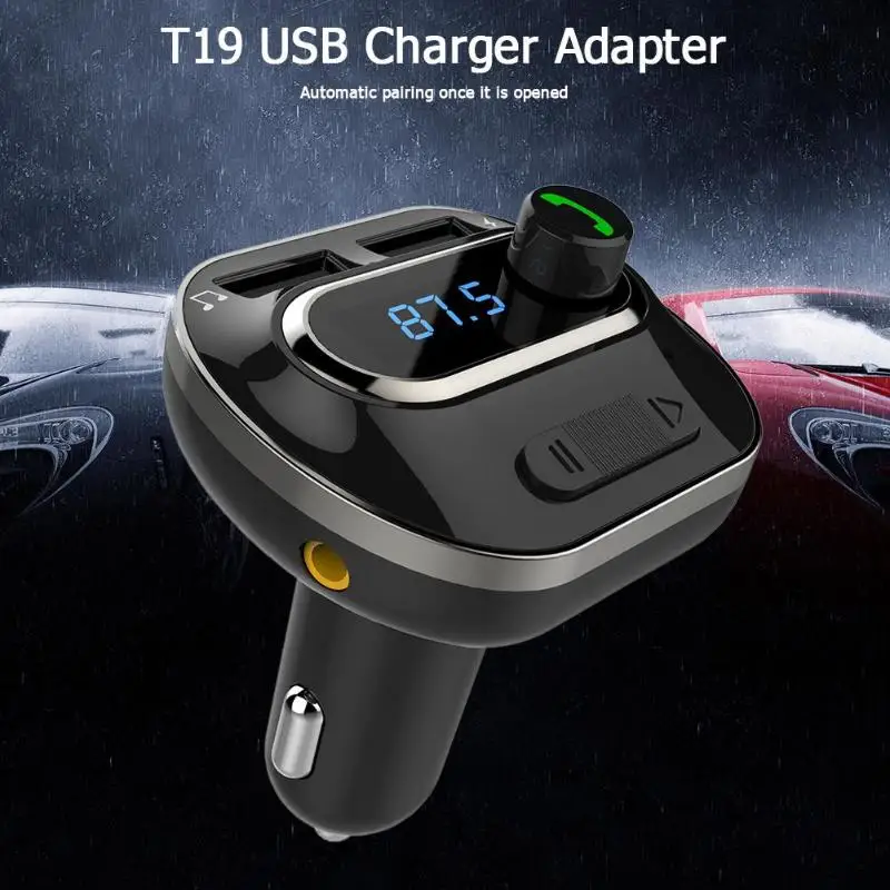 Автомобильный fm-передатчик T19 USB зарядное устройство адаптер Поддержка tf-карты U диск Manos Libres Bluetooth V4.2 Hands-Free автомобильный mp3-плеер