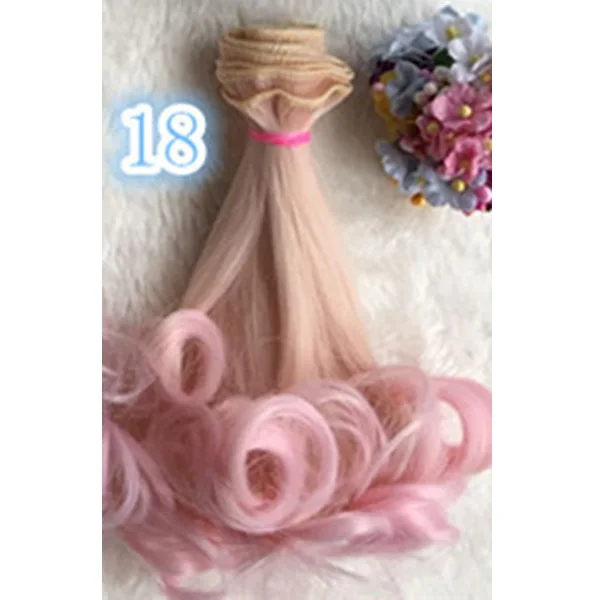 Мода 15*100 см DIY мини-парик для куклы, высокотемпературный материал, прямые волосы, парик для BJD, аксессуары для куклы с высокой температурой - Цвет: 18