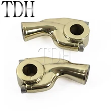 Уличный велосипед твердый Гладкий латунный руль для мотоциклов Riser для Harley Chopper Кафе Racer 22 мм 25 мм 7/" бар крепление зажим