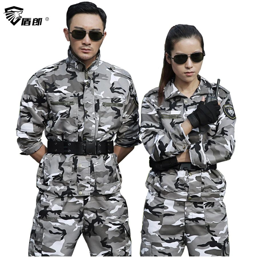 Billig Militär Uniform Schnee Camouflage Armee Kampf Jacke Cargo Pant Uniforme Militar Taktische CS Softair Mens Arbeits Kleidung Weibliche
