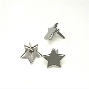 DoreenBeads мини металлические звезды штифтики для скрапбукинга, украшение для рукоделия ювелирных изделий Круглый Серебряный цвет 20 шт - изображение