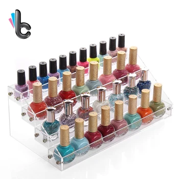 

4 Layers Transparent Acrylic Nail Polish Shelves Lipstick Jewelry Display Coametic Organizer Nail Polish Rack Storage Box