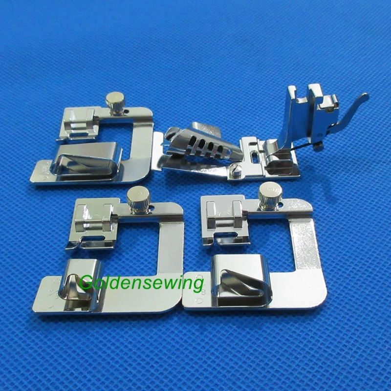 

4 PCS for Brother PQ1300,PQ1500,Janome 1600 SERIES bias tape binder,Roller hemmer foot