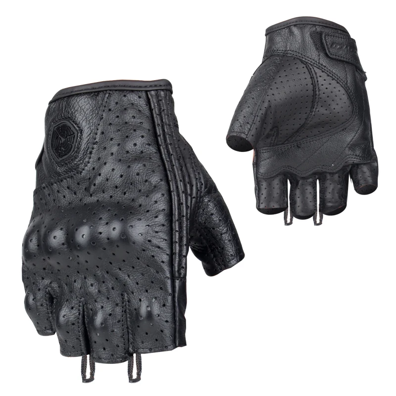Genuine Leather half finger Motorcycle Gloves Scoyco Summer Motocross