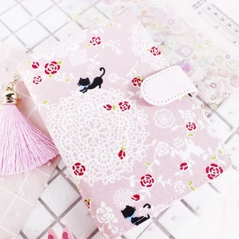 

Lace Cloth Book Cover Cat Notebook A5 A6 Grid Notebook Kawaii Cute Notebook Paper Refill