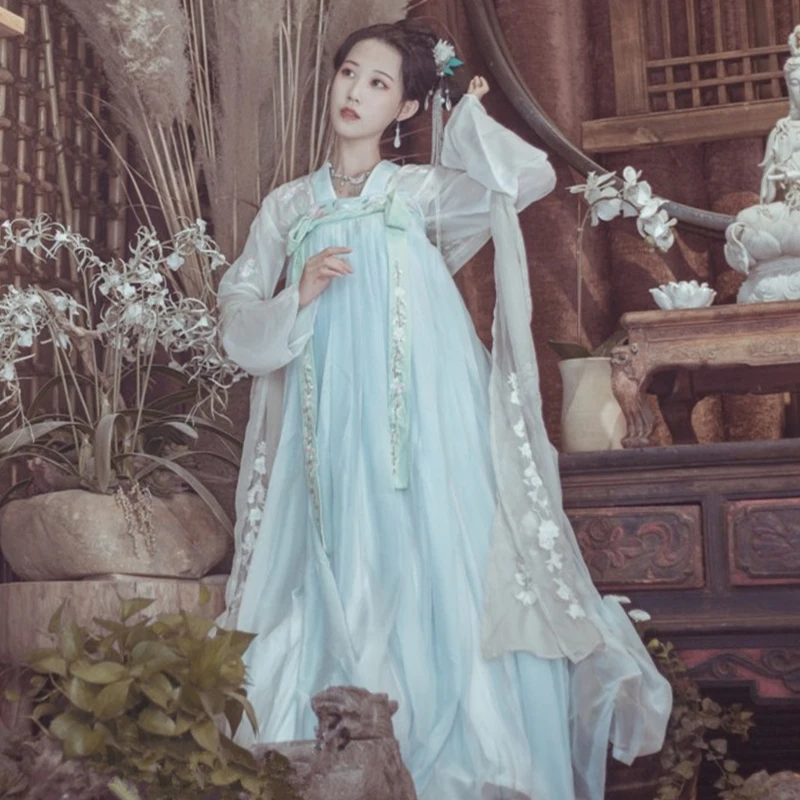 Китайский Hanfu костюм для восточных танцев, традиционная Женская одежда династии Тан, Мужская древняя народная одежда, женское сценическое платье DC1132