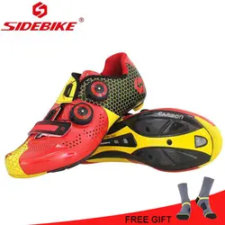 Sidebike/Обувь для велоспорта из углеродного волокна; Ультралегкая обувь для езды на велосипеде; sapatilha ciclismo; Мужская Спортивная обувь; цвет