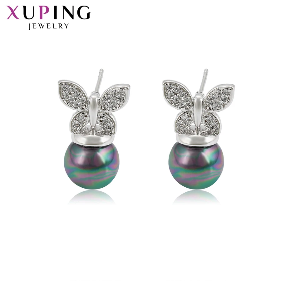 

11.11 Xuping Butterfly Shaped Stud Earrings Women Imitation pearl Jewelry Lovely Elegant Family Party Gift S178.4-98183