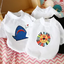 Print White Pet Clothes Dog Shirt Hoodies Shark/Lion Sweatshirt Puppy Clothes French Bulldog Chihuahua Hoody Costume For Dogs XS yellow strips bow dog hoodie cotton dog clothes dog hoodies for french bulldog teddy sunflower white pullover hoody shirt pet 6