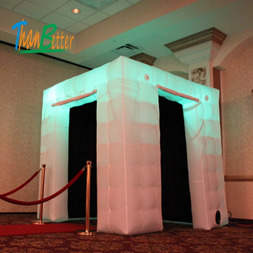  two doors / 2-doors custom wedding party inflatable photobooth led photo booth tent - 32976806262