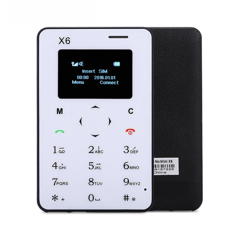 Original AIEK AEKU X6 Unlocked Ultra Thin Mini Cell Card Phone Student Mini Mobile Phone Pocket