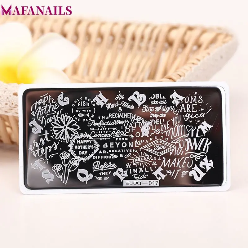 

1 Pc Rectangle Stamping Nail Art Plate Nail Art Stamp Plate 30 Designs Option - 1 x Metal English Letter Image Template Plate 17