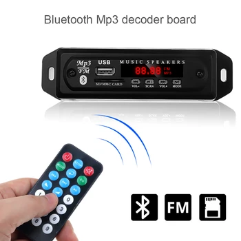 

DC 12V Bluetooth MP3 Player Decoder Board Car FM Radio Module Support FM TF USB AUX Audio Adapter Wireless Car Kit 12V