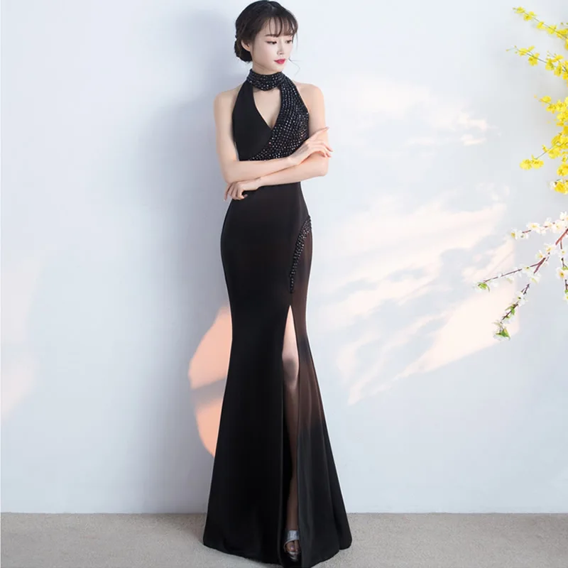

2019 Fashion Sexy Evening Dress Long Vestido Oriental Traditional Chinese Wedding Gowns Red Qipao Dresses Cheongsam Plus Size