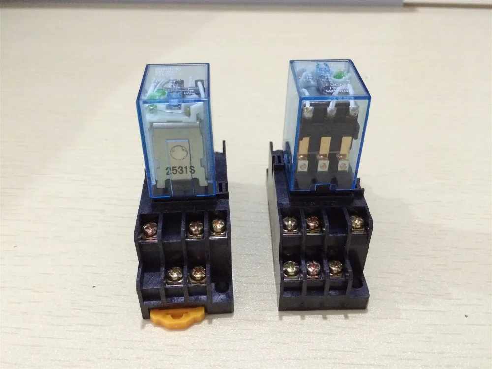 

5 Sets Mini Relay MY3NJ 11 Pin 5A With LED + PYF11A Socket Base Intermediate Relay 12VDC 24VDC 110VAC 220VAC