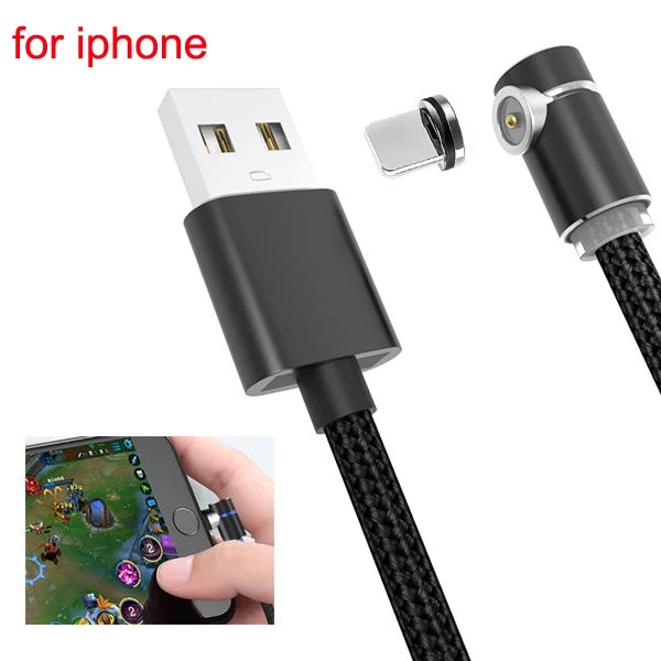 CBAOOO 1 м 2 м микро USB кабель Магнитный кабель для iphone Быстрая зарядка usb type C Android мобильный телефон Быстрая зарядка Магнитный шнур - Цвет: B-for iphone-Black