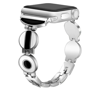 

Jewelry Clasp Watchband Strap for Apple Watch 1 2 3 4 38/40 42/44mm fashion Buckle Stainless Steel Wrist Strap Bracelet