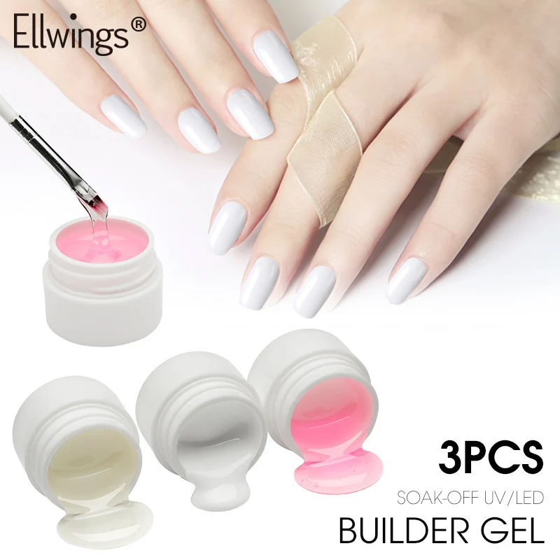 

Ellwings Quick Building Nail Gel Finger Extension Soak Off UV Gel Nail Polish UV Builder Gel Nail Art Polygel Tool