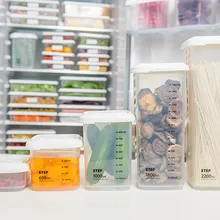 Прямая поставка, высокое качество, пластиковые герметичные банки, кухонная коробка для хранения, прозрачная пищевая канистра, сохраняющая свежесть, коробка для хранения холодильника^ 5