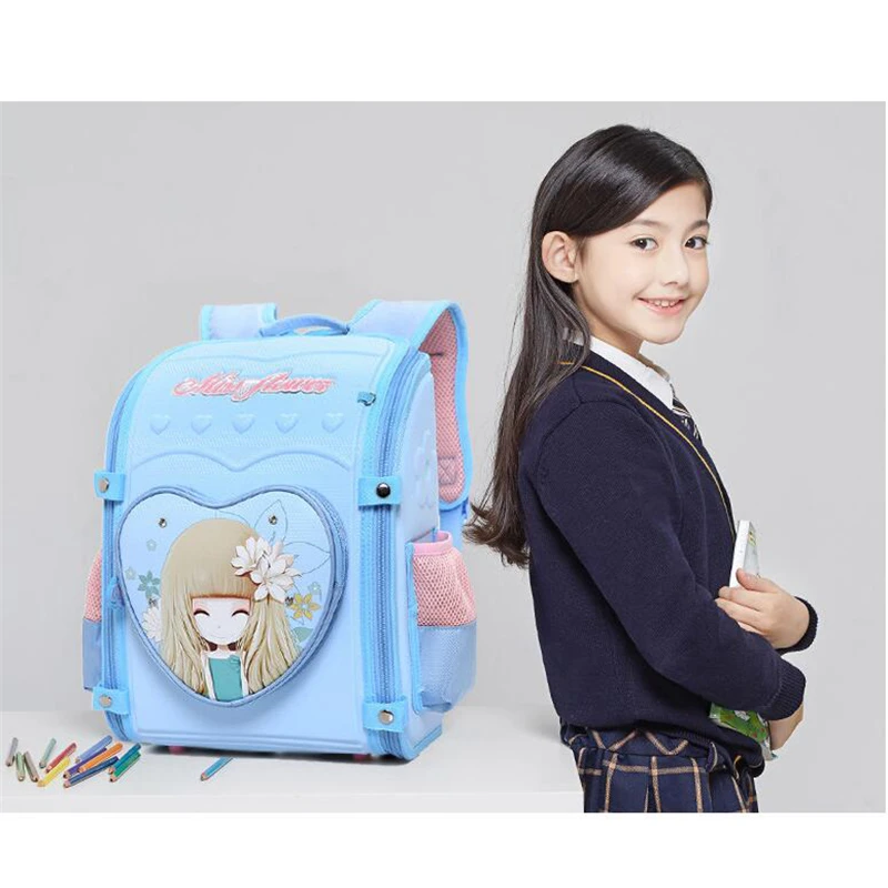 Школьные рюкзаки для девочек, рюкзак с цветочным рисунком для девочек, складная ортопедическая школьная сумка, модный рюкзак EVA, Детская сумка для книг