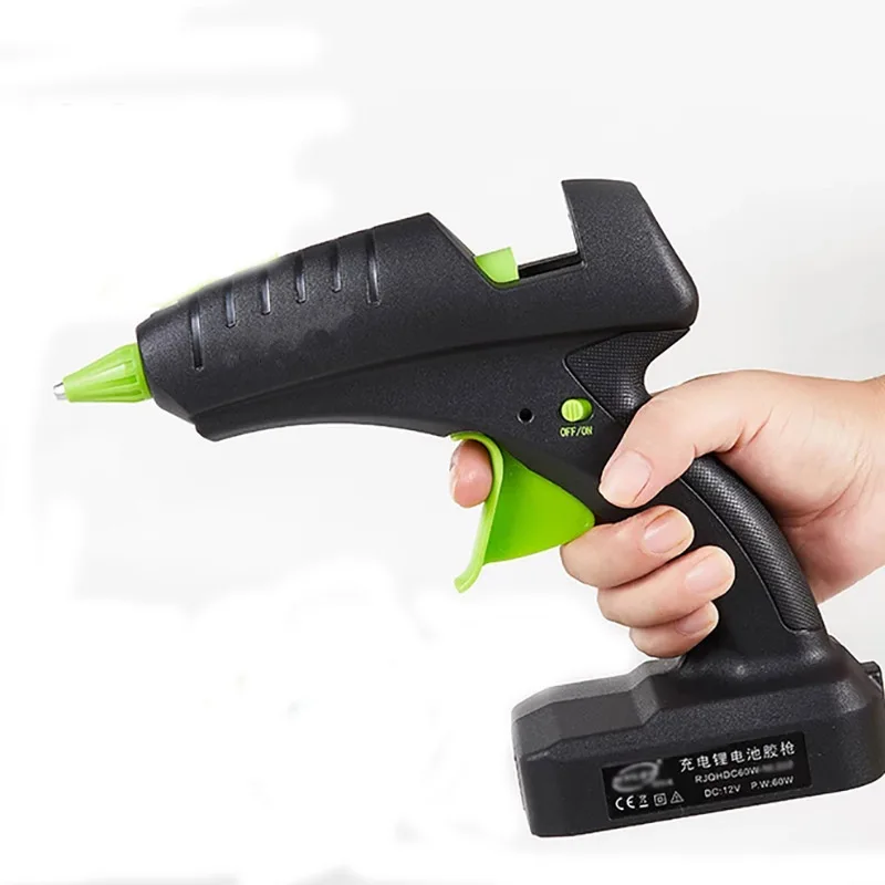 12V 60W Беспроводной горячего расплава клея пушка литий Батарея Gun 11 ти