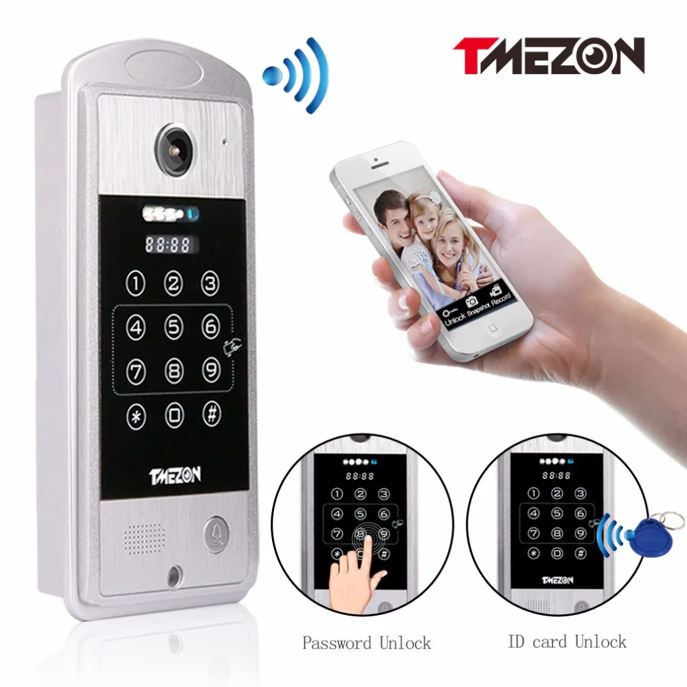 bilder für Tmezon Phone Control Drahtlose IP Wifi Video-türsprechanlage Intercom HD 720 P Outdoor Türklingel Kamera P2P Türsprechanlage Passwort RFID karte bilder für Tmezon Phone Control Drahtlose IP Wifi Video-türsprechanlage Intercom HD 720 P Outdoor Türklingel Kamera P2P Türsprechanlage Passwort RFID karte