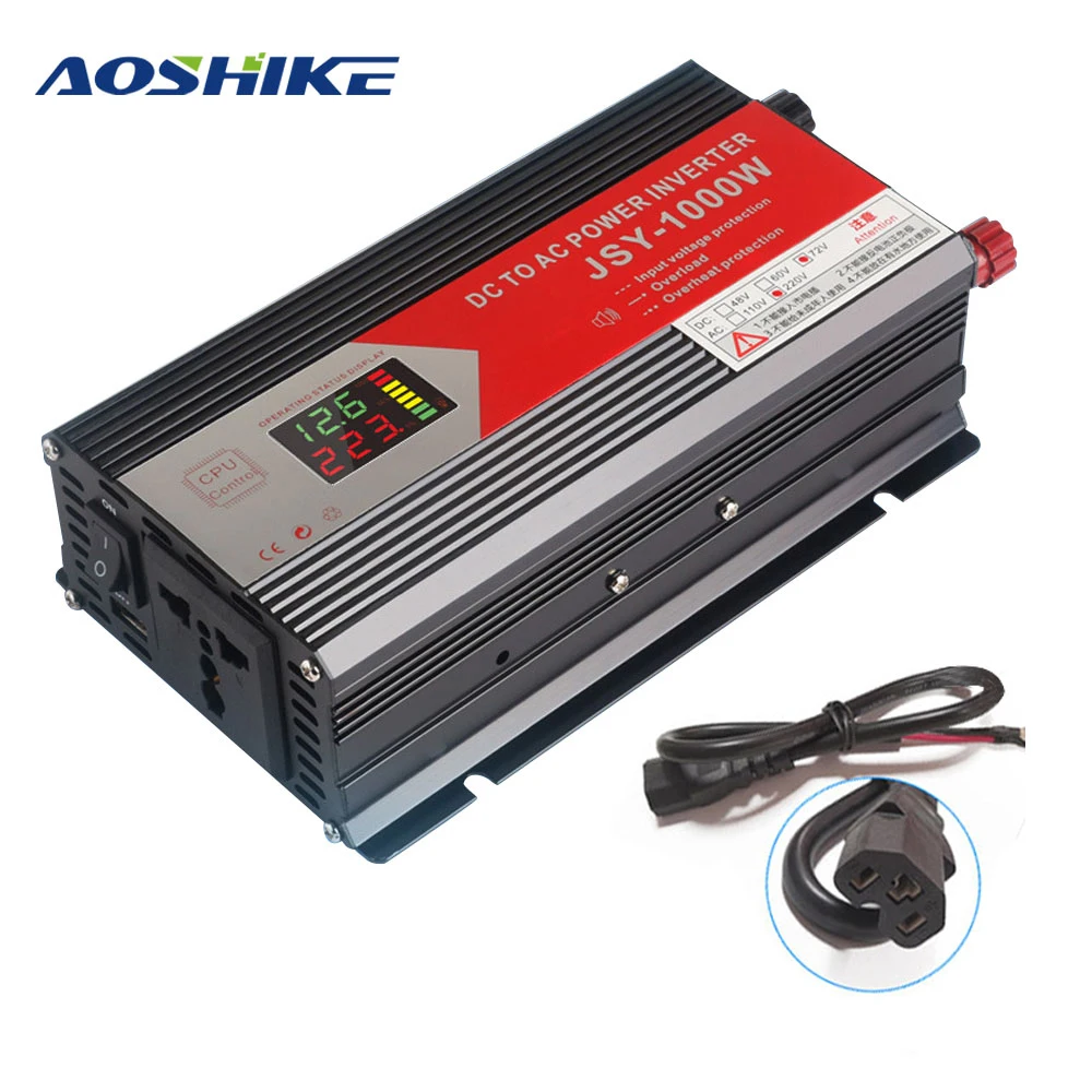 

Aoshike Electric Vehicle Inverter 60V to 220V Power 1000W Battery Tricycle On Household Inversor Power Supply Charger Current