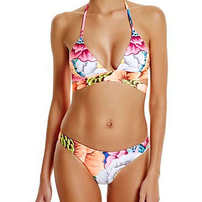 2017 New Sexy Bikinis Set Women's Swimsuits Biquinis Beach Bandeau Bathing Suit Bandage Halter Swimwear Female Two-Piece Suits