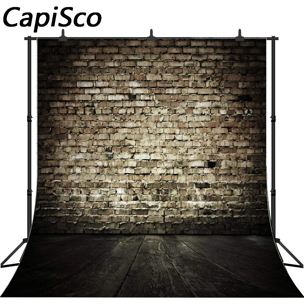 

Capisco deep gray bricks wall floor photography backdrop ancient custom portrait background photo studio photocall booth props