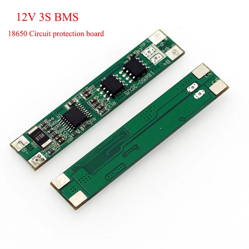

3S 12V 18650 lithium battery circuit protection board BMS 2MOS 10A discharge current DIY 10.8V 11.1V 12.6V battery pack