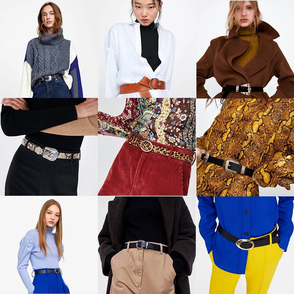 

Girlgo New 10 Designs Za Multi Stud Statement Belts For Women Fashion Jewelry Gold Metal Buckle Belts Elegant Charm Belly Chain