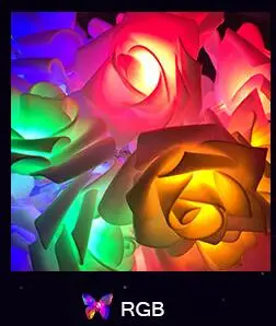 Лучший подарок светодиодный розы светодиодный гирлянды Батарея работает событие Рождество Свадьба День Рождения вечерние украшения освещение - Испускаемый цвет: changeable