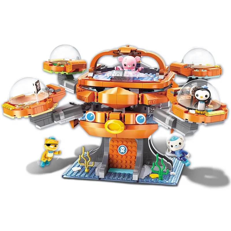 Octonauts Building Block Octo-Pod Octopod Playset & Barnacles kwazii peso Inkling 698pcs Educational octonauts Bricks Toys