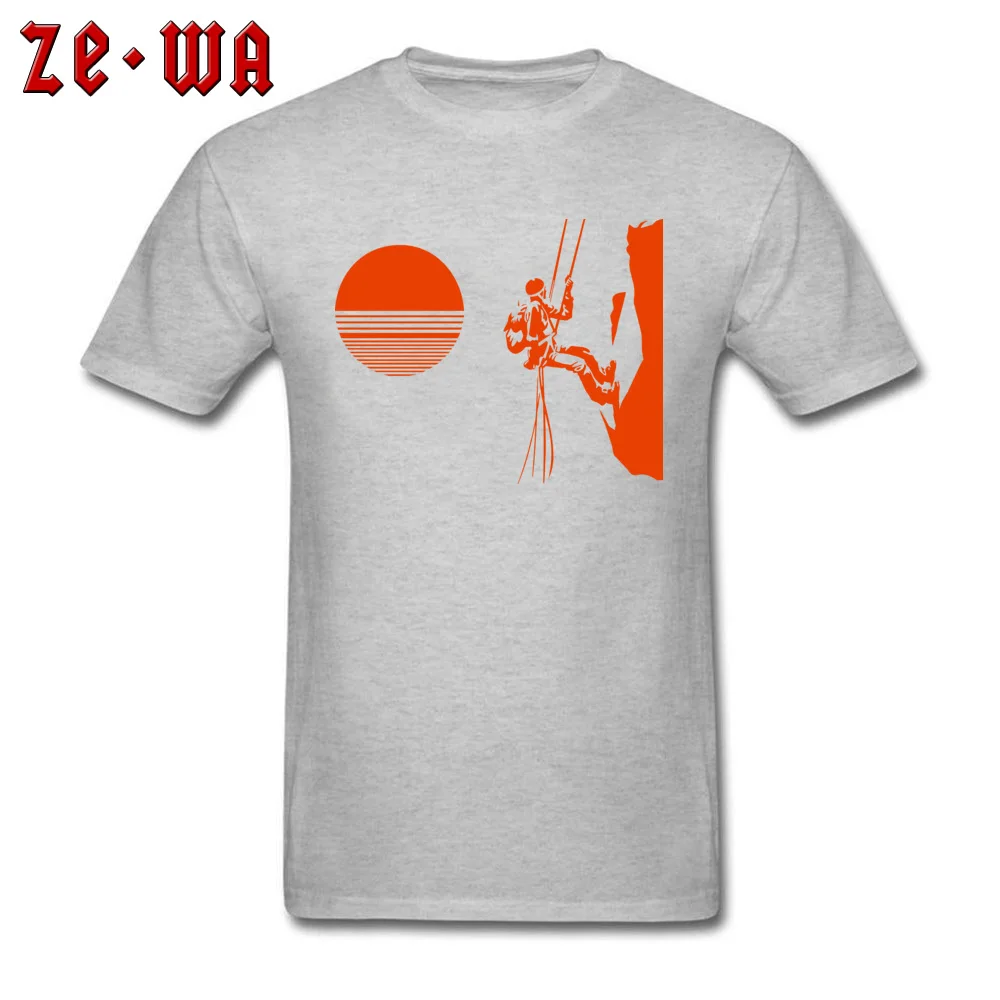 climbing silhouette 829yy O Neck T-Shirt VALENTINE DAY Casual Tops Tees Short Sleeve Fashionable 100% Cotton Tops Shirt Youth climbing silhouette 829yy grey