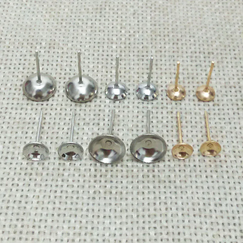 

Earrings findings blank setting tray bowl studs Pins Needles Posts Gluing Pad Jewelery making brincos pearl beads holder femme