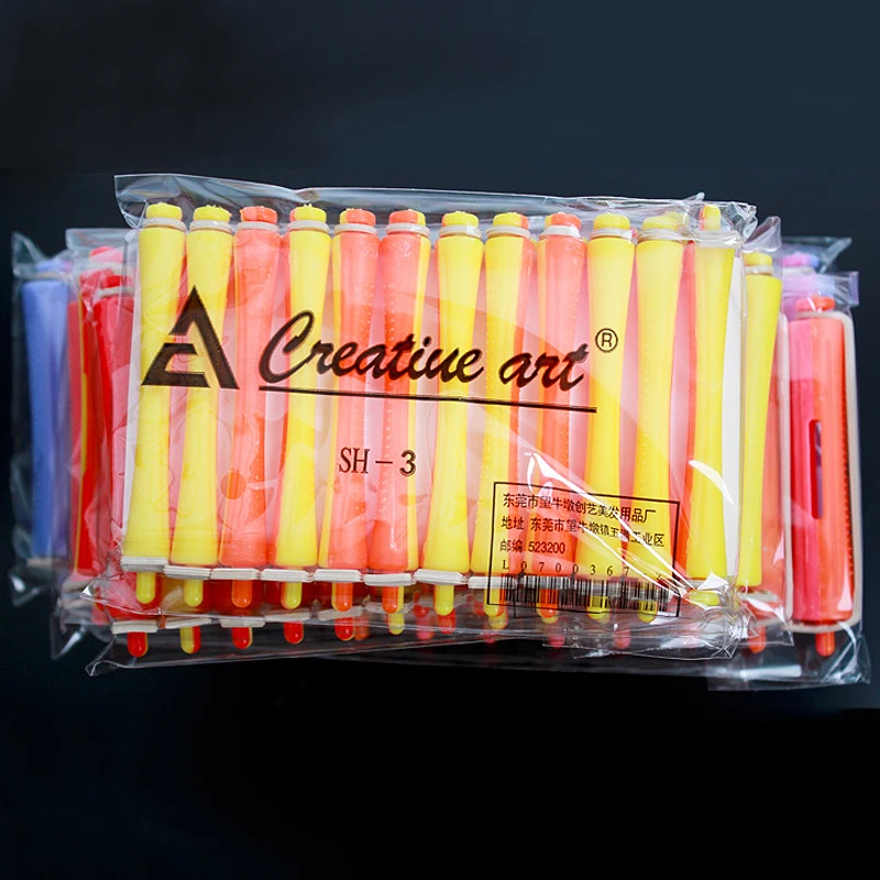 30pcs/set 3 Size Perm Rod with Rubber Band Hair Curlers Rollers Plastics Hollow Core Flexi Rod Wave Fluffy Corn Hair Maker UN427