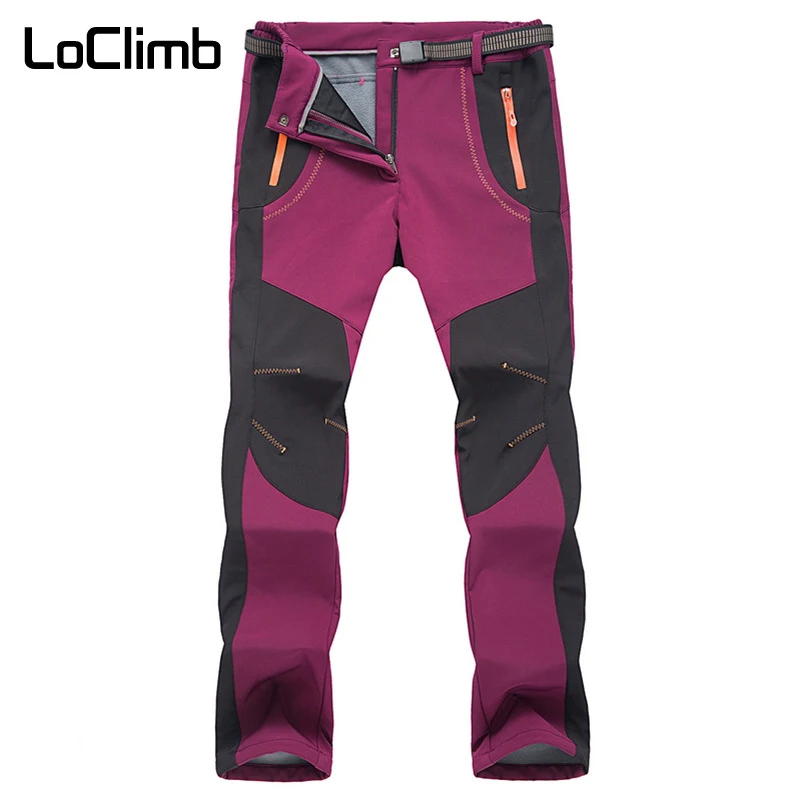 LoClimb invierno senderismo mujeres impermeable deportes al aire libre Fleece Softshell pantalones 5XL viaje de Camping Trekking pantalones de esquí AW079 LoClimb invierno senderismo mujeres impermeable deportes al aire libre Fleece Softshell pantalones 5XL viaje de Camping Trekking pantalones de esquí AW079