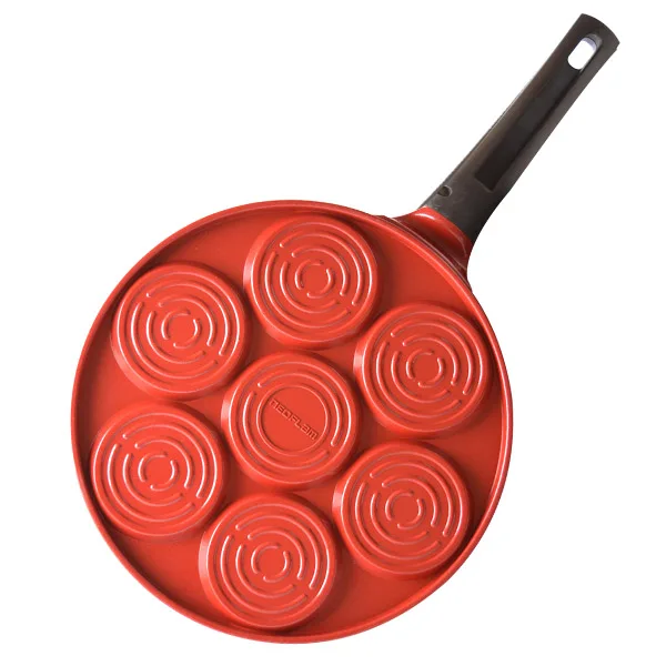 

Non Stick Smokeless 7 Holes Flat Pan Korea Imported Ceramic Coating Eggs Breakfast Baking Pan Aluminum Alloy Omelette Tools