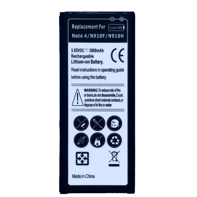 

High Capacity Phone Battery for Samsung Galaxy Note 4 N910F N910V N910P N910C N910T Rechargeable batteries on the Phone