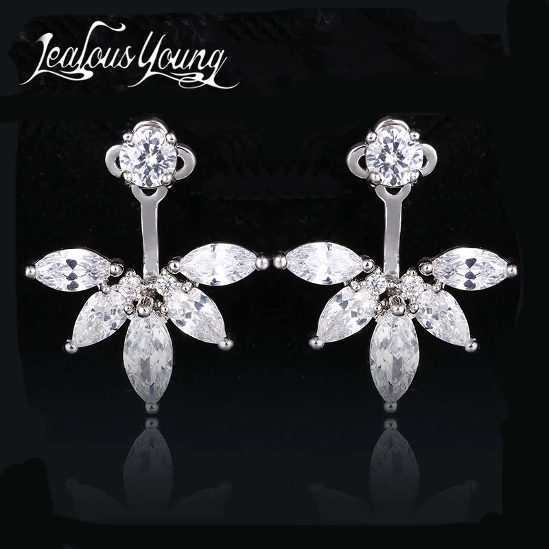 

Exquisite Leaves Clear Crystal Stud Earrings Nail Earrings For Women Wedding/Party Cute Earings Fashion Jewelry Orecchini AE336