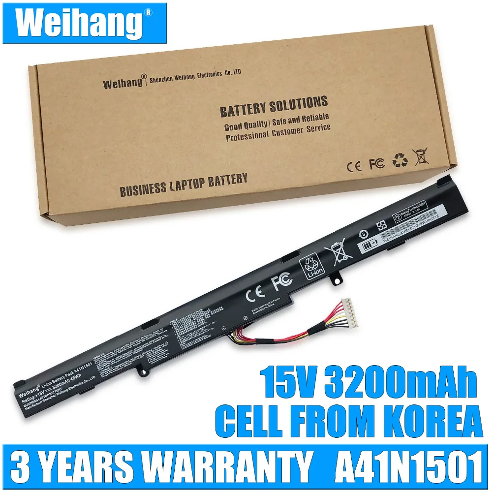 Weihang 15 в 3200 мАч 48Wh A41N1501 Аккумулятор для ноутбука ASUS GL752JW GL752 GL752VL GL752VW N552 N552V N552VW N752