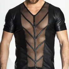 Горячее сексуальное нижнее белье, большие размеры, мужские экзотические танки, комбинезон, латексная искусственная кожа, ночное белье, сексуальные мужские s, прозрачный топ, майки, рубашки экзотический человек