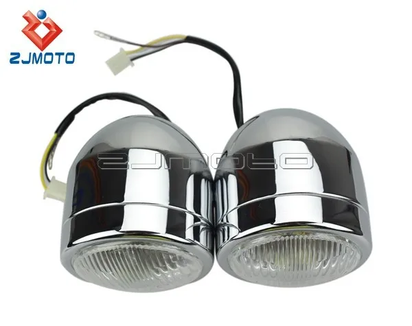 Универсальный хром Доминатор двойная фара мотоцикл двойной налобный фонарь для Honda Yamaha Suzuki Kawasaki Streetfighter Кафе Racer