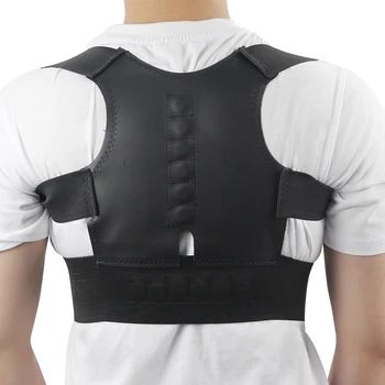 

Aptoco Adjustable Therapy Magnetic Posture Corrector Back Support Shoulder Brace Corset Belt Posture Correction 5 Size to Choose