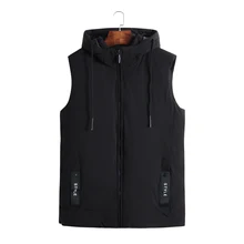 Большие размеры, осенне-зимнее Мужское пальто, теплая куртка без рукавов, повседневная мужская жилетка, жилет, ультра легкий пуховый жилет, Мужская XL-8XL