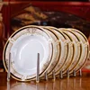6pcs/set American Dining Room Ceramic Tableware Jingdezhen Bone China Porcelain Dinnerware 8*inch Deep Soup Dishes Decor Plates 1