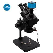 Черная версия 7X до 45X непрерывное Масштабирование simul-focal стерео микроскоп регулируемый светодиодный кольцевой светильник 14MP 16MP 21MP камера HDMI