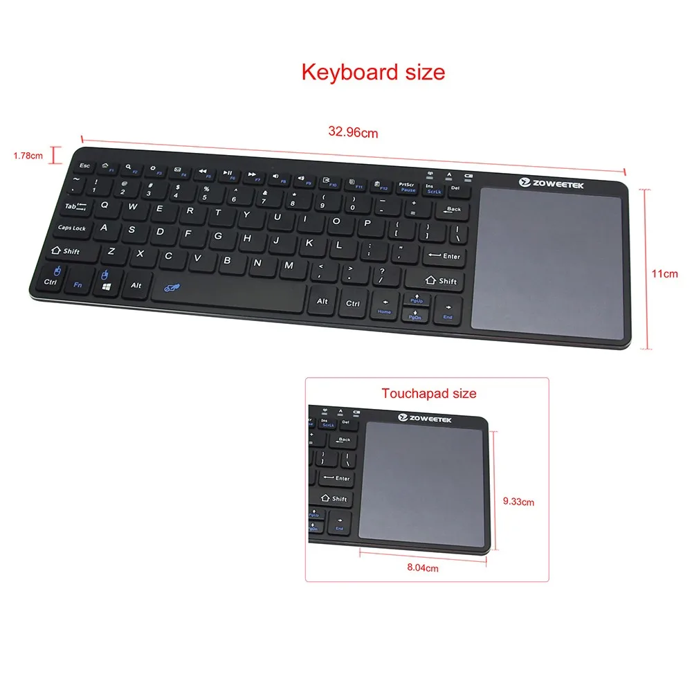 Zoweetek K12 1 2 4 г русский французский мини беспроводная клавиатура с тачпадом для Smart